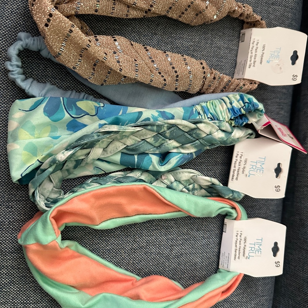 Time and Tru Kids Hair Accessories Set - Gold, Blue, Green, Orange